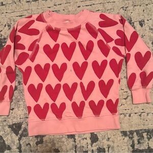 Hanna Andersson Pink Sweatshirt with Red Hearts